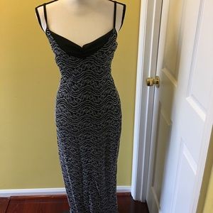 Stunning silver and black gown.